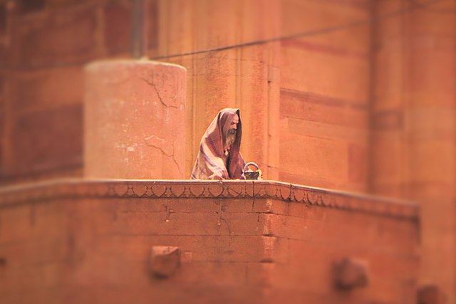 Isolated Sadhu in Varanasi, India(c) Segal